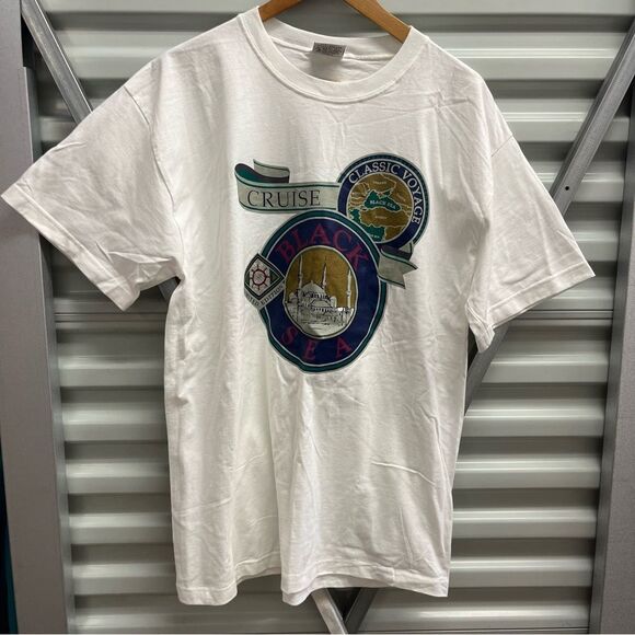 Vintage Single Stitch Limited Edition Black Sea Cruise Tee (L) (Made in USA) - Picture 1 of 5